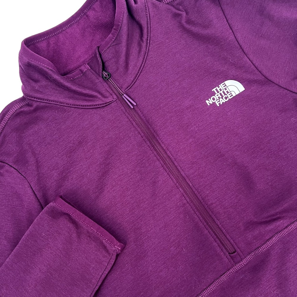 THE NORTH FACE Womens S Purple Long-Sleeve 1/4-Zip Fleece-Lined Pullover Stretch